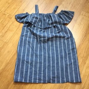 EXC J Crew Sundress Large Blue off the shoulder